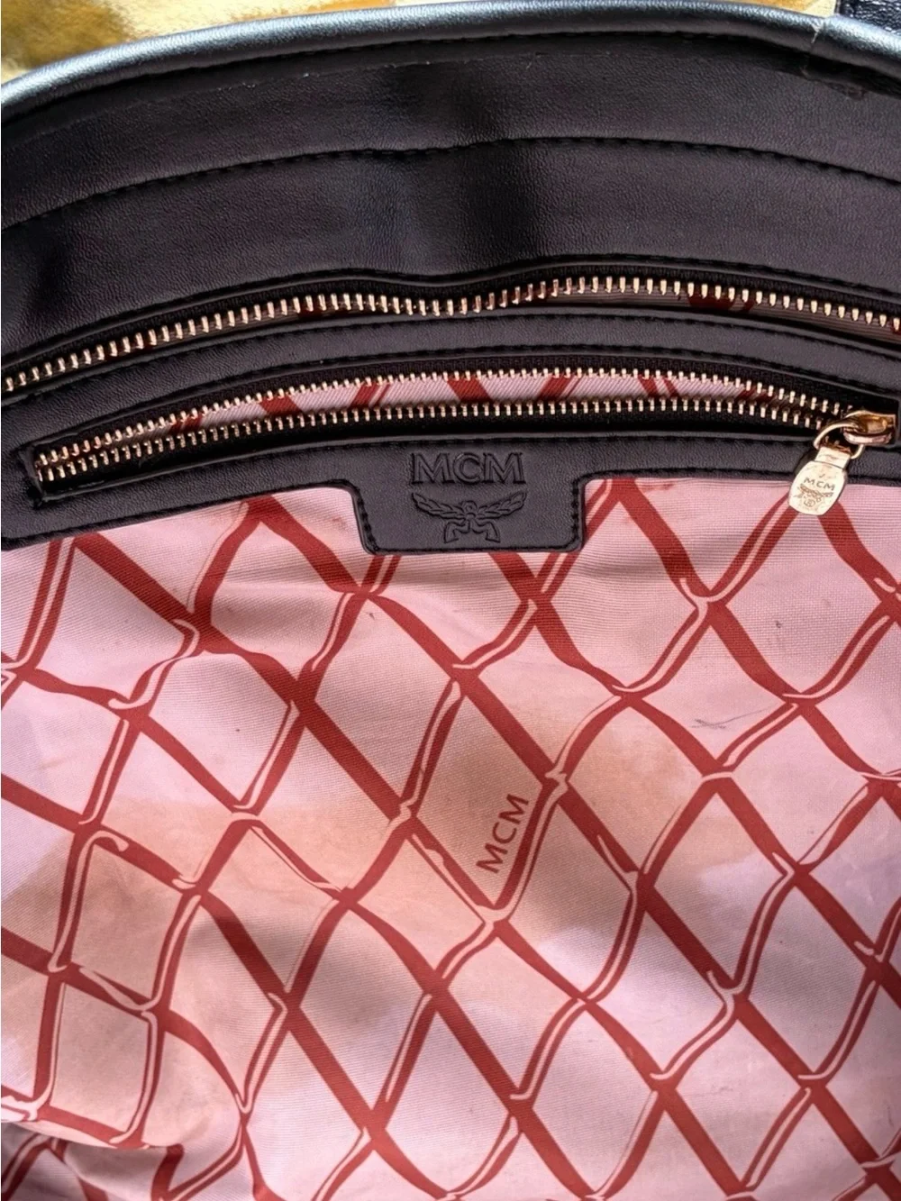 MCM Toni Top-Zip Shopper Medium Black Visetos Monogram Tote Bag
